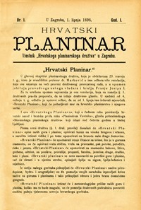 Prvi broj Hrvatskog planinara iz 1898. godine